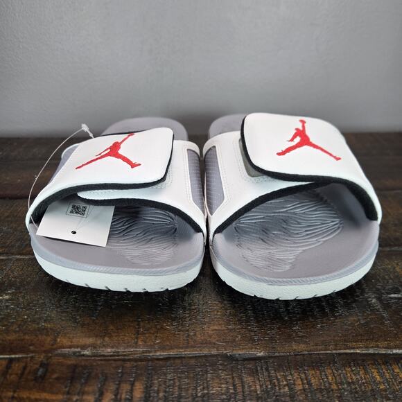 NEW Nike Air Jordan Hydro III Retro Slides Mens Size 8 White/Cement 854556-101 - Picture 3 of 12